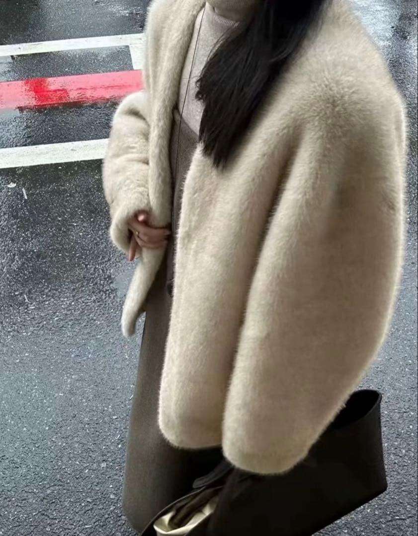 新品未使用 セブンフェアリー ファーコート コーヒー 新品未使用