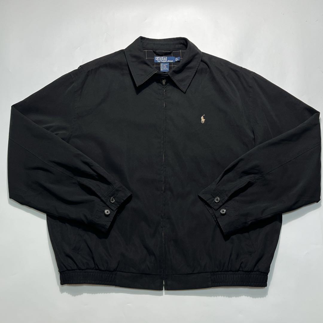 ラルフローレン 名作 スイングトップ ピーチスキン L 黒 ブラック 7801