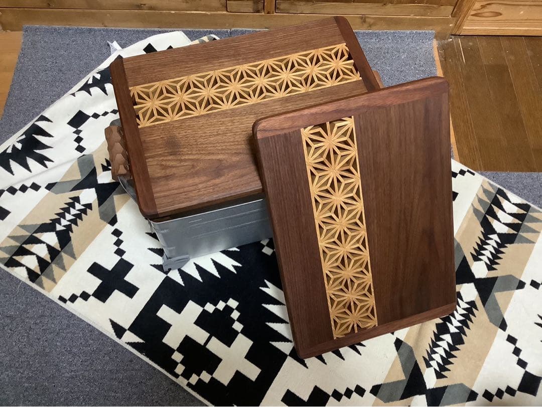 ハル様オーダー品スノーピークシェルコンサイズスライド天板組子細工1402セット ハル様オーダー品スノーピークシェルコンサイズスライド天板組子細工