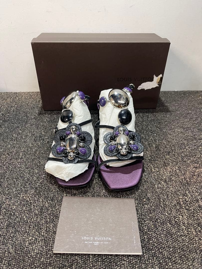 Louis Vuitton ビジューサンダル 36.5 パープル 未使用 Louis Vuitton ビジューサンダル 36.5 パープル 未使用