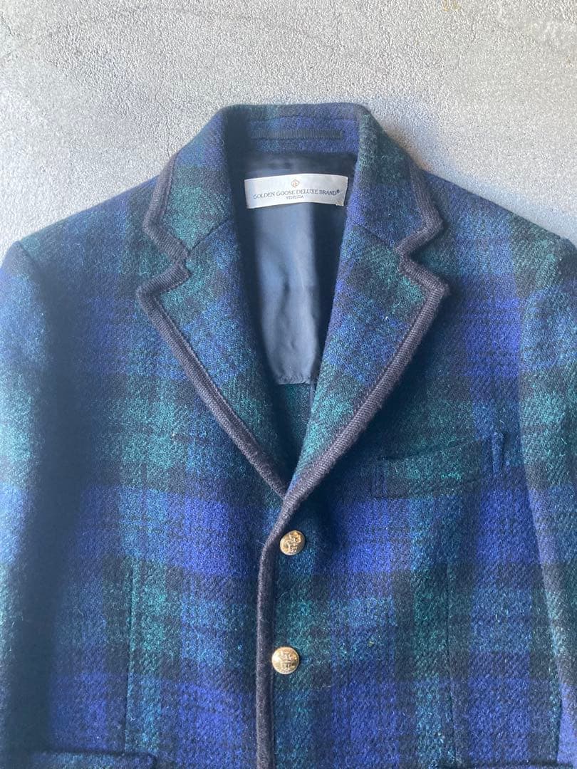 美品】GOLDEN GOOSE チェックテーラードジャケット イタリア製 S