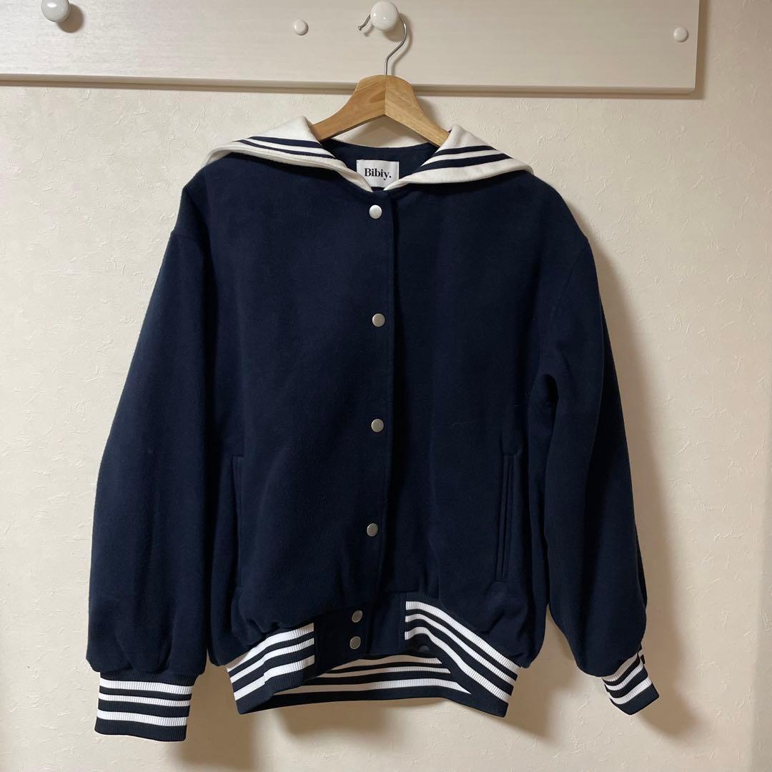 Bibiy セーラー襟ジャケット ネイビー F