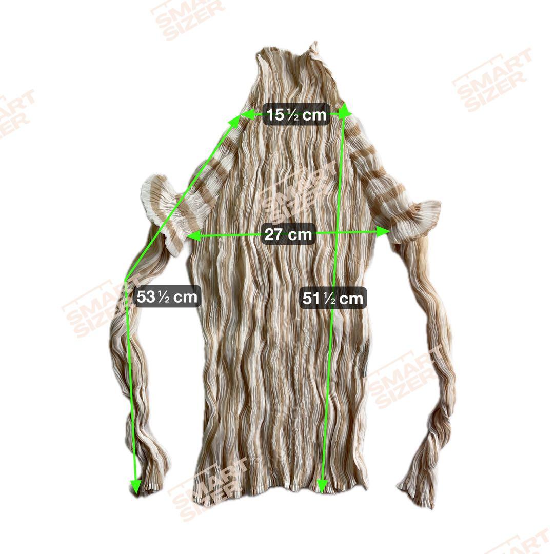 美品✨希少・変形 イッセイミヤケ ボーダー プリーツトップス ベージュ