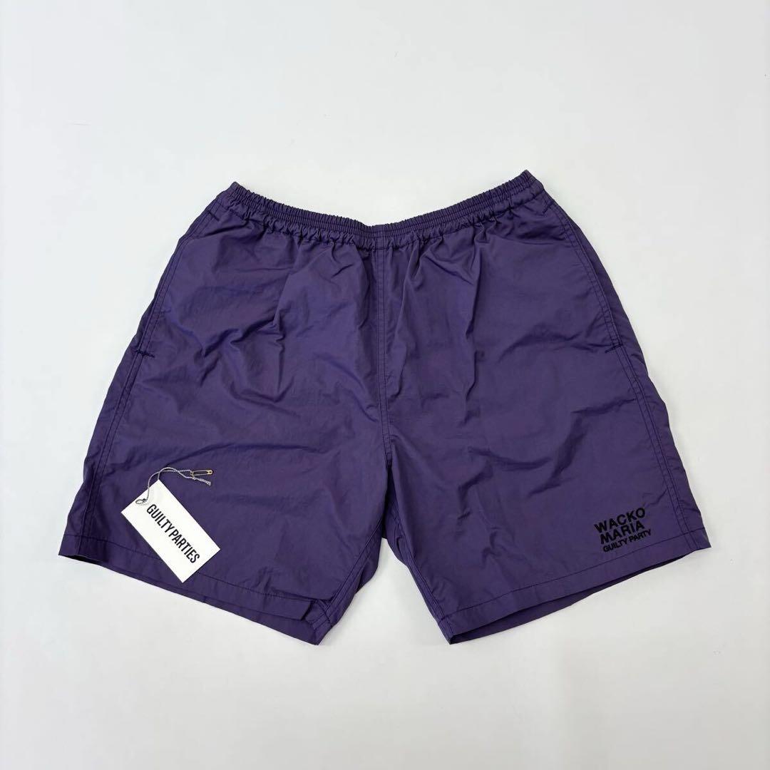 25ss 良品 ワコマリア ナイロン ボード ショーツ 刺繍 パープル XL 25ss 良品 ワコマリア ナイロン ボード ショーツ 刺繍 パープル XL