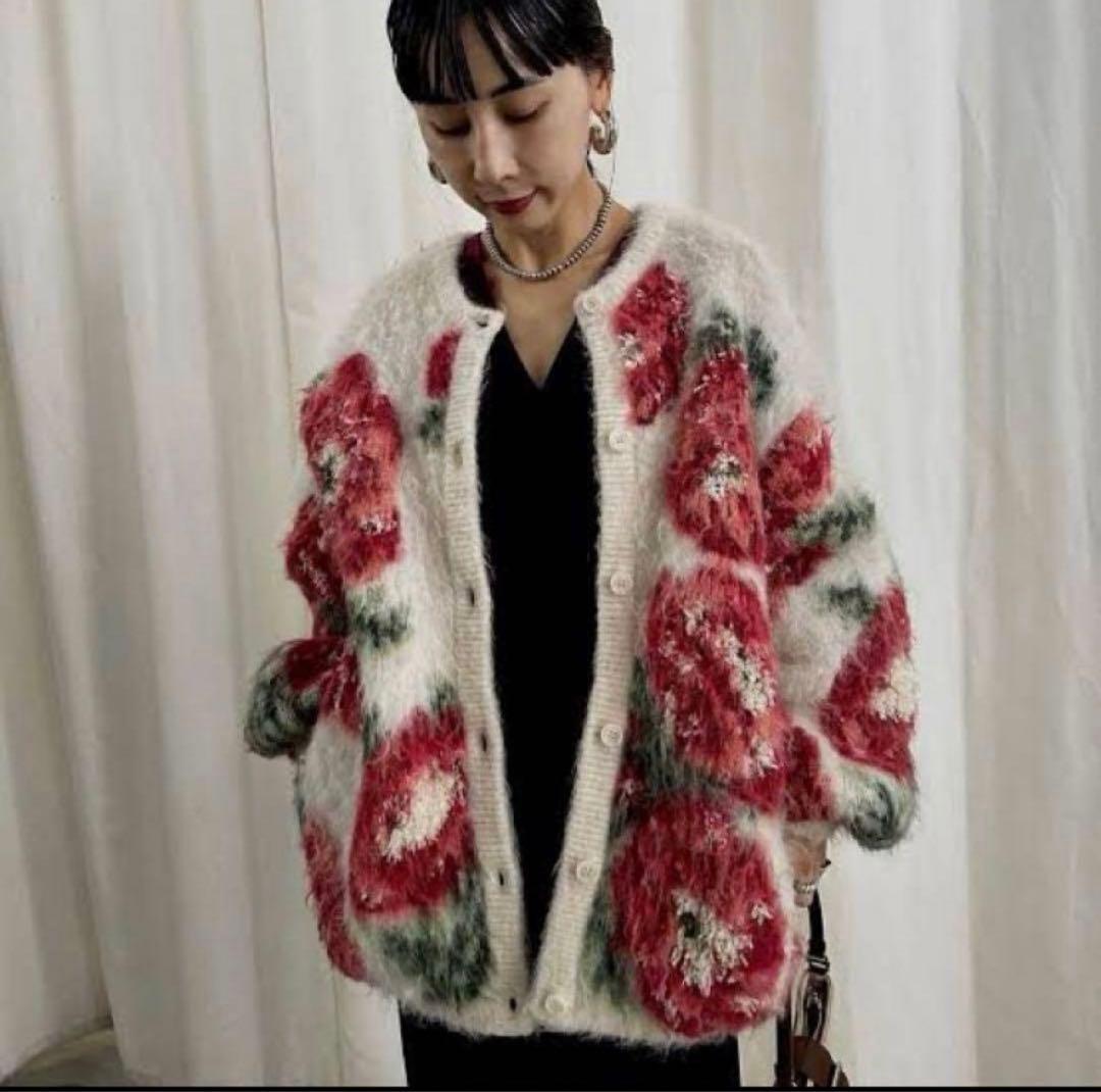 トップス Ameri VERONICA JACQUARD KNIT CARDIGAN Ameri（アメリ）の「VERONICA JACQUARD KNIT CARDIGAN（ニット