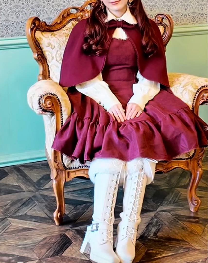 しまむら くる実 ファー付き編み上げロングブーツ ホワイト ノエルド