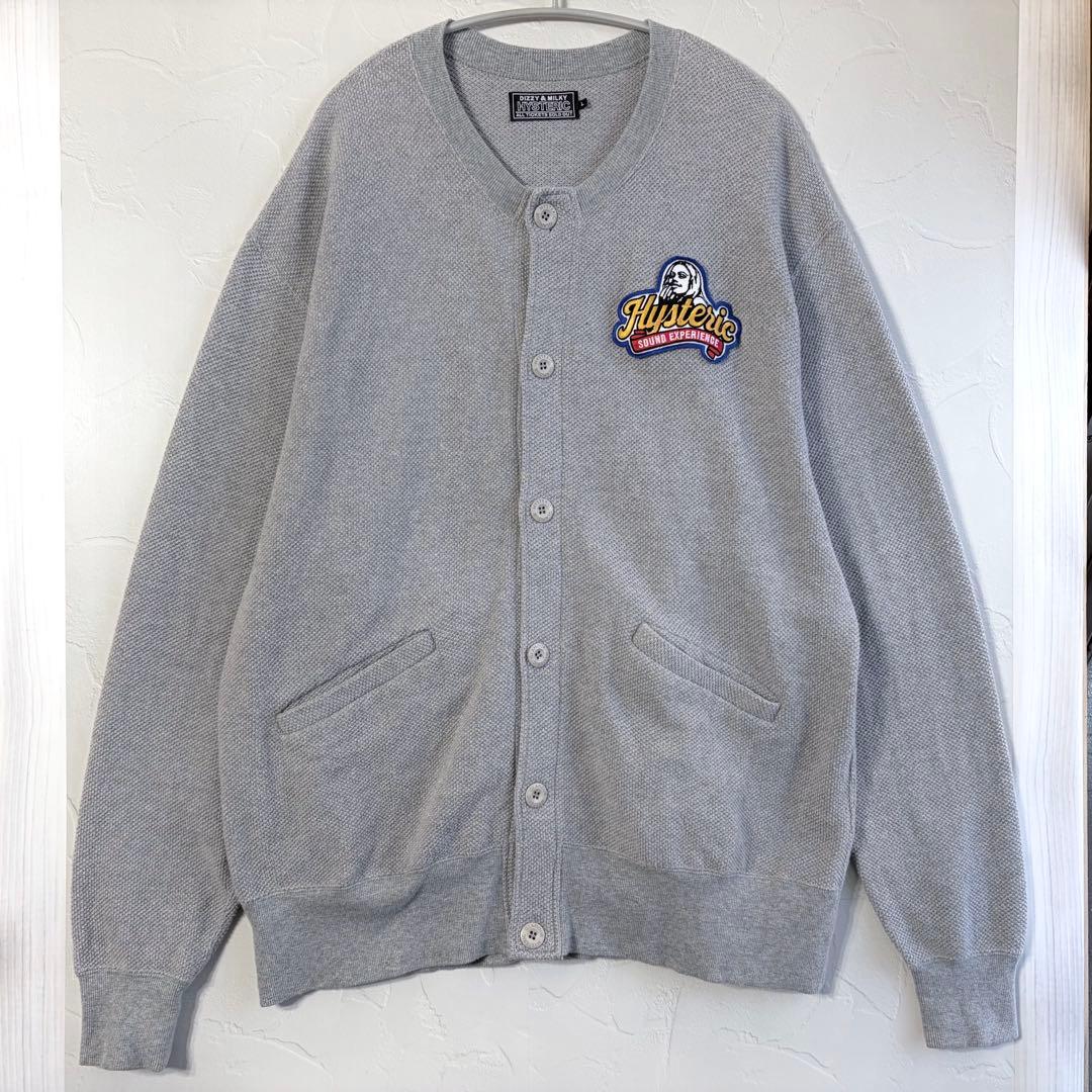 【HYSTERIC GLAMOUR】Round neck cardigan GUITAR GIRL編込 カーディガン|HYSTERIC GLAMOUR MEN | HYSTERIC