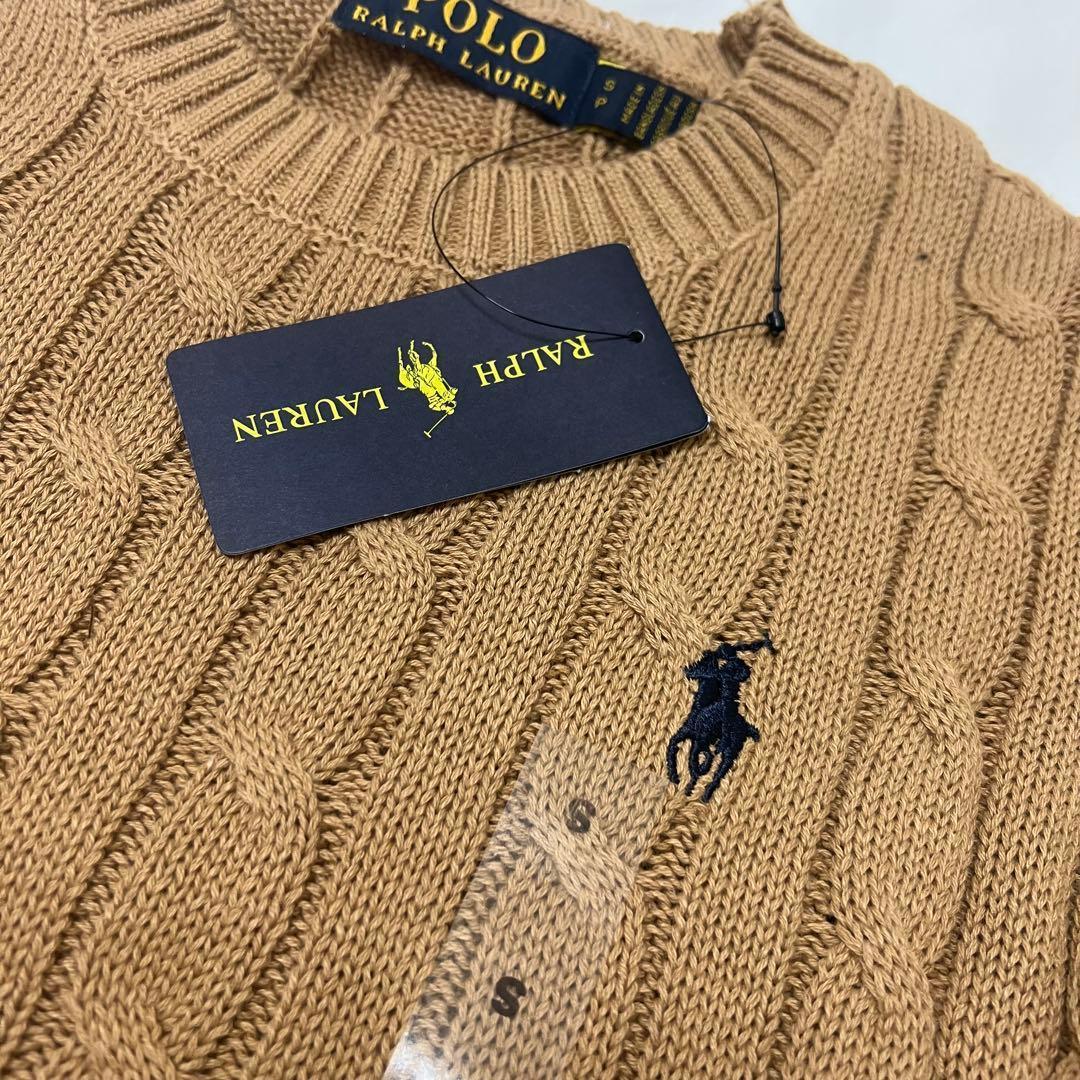 新品未使用•タグ付き】ポロラルフローレン ケーブルニットセーター S