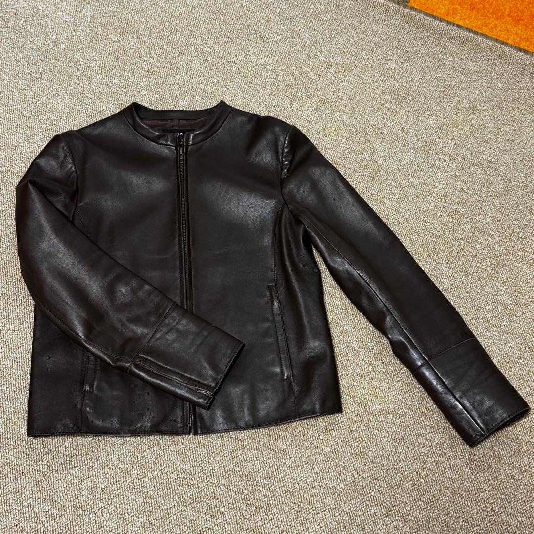 23区 シングルライダース ジャケット ラムレザー 羊革 本革 40