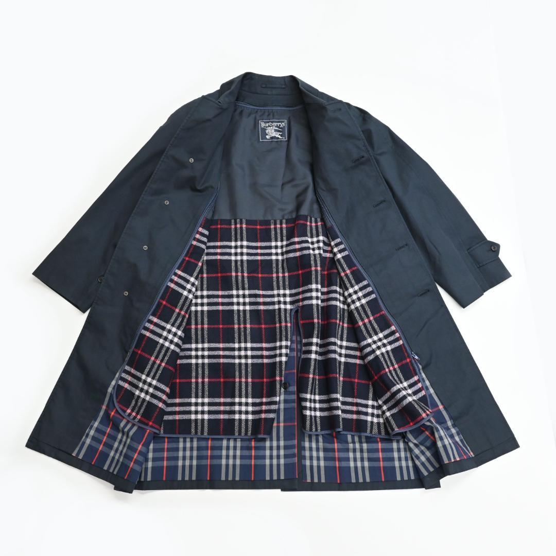 47946☆年 バーバリーズ ステンカラーコート ライナー付き ノバチェック*