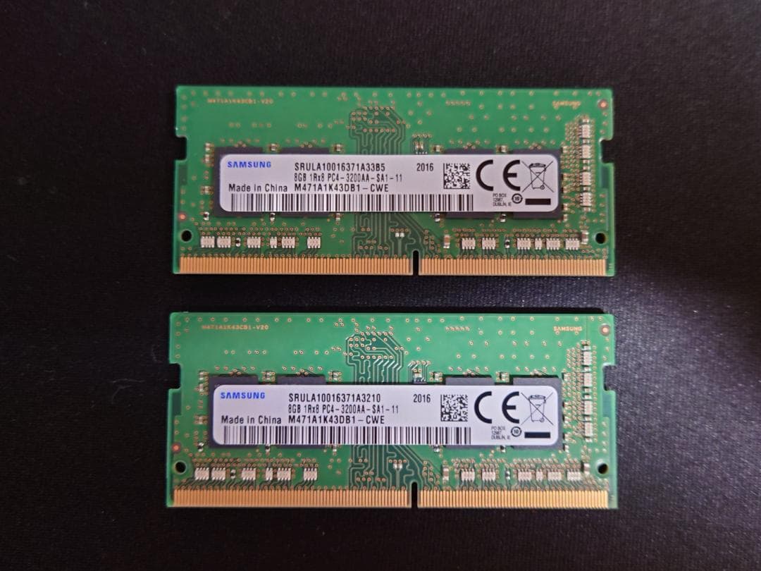カ*ン様 SAMSUNG DDR4-3200 8GBx2枚 ノートPC用 Samsung 8GB DDR4 3200 MHz PC4-25600 SODIMM Laptop Memory RAM