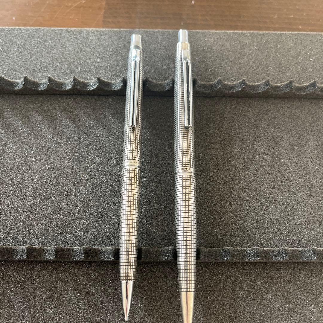 PILOT カスタム スターリングシルバー 格子 蝕刻 シャーペン