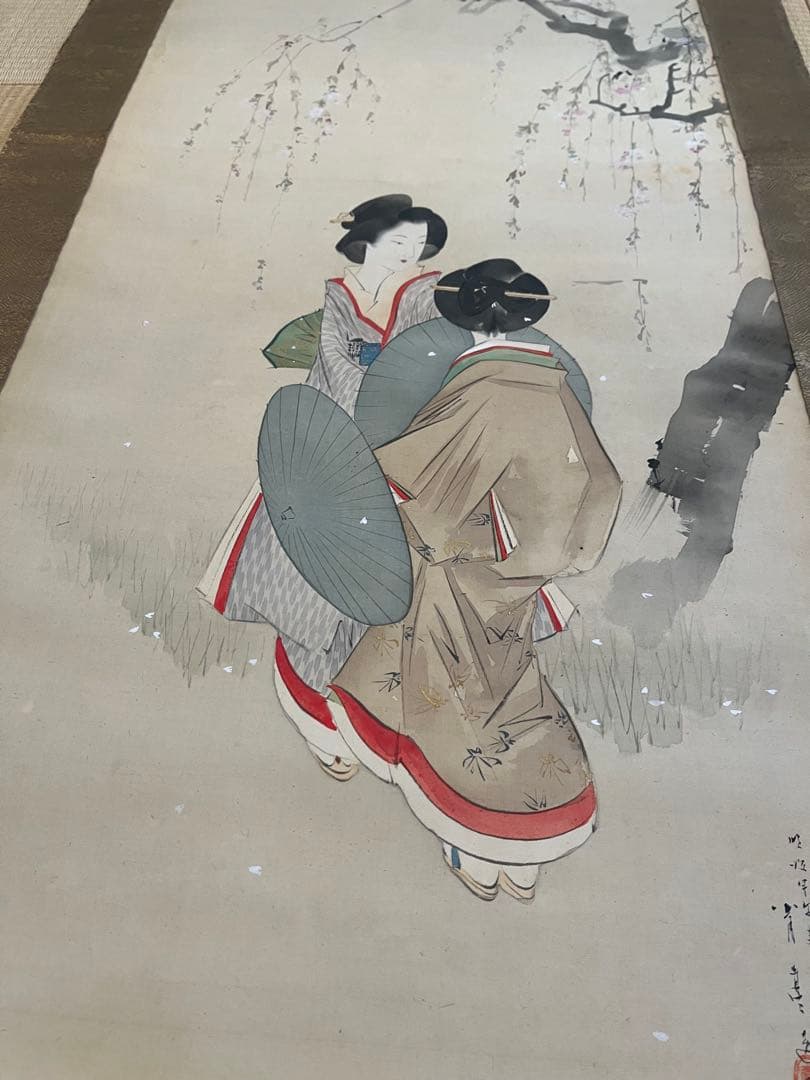 美人画　掛け軸 掛軸】益信 作 「美人図」肉筆 | 浮世絵販売・買取「竹井事務所」大阪