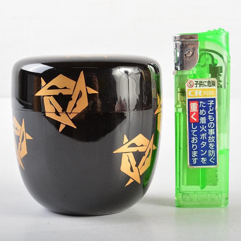 茶道具 輪島塗 岡本陽斎作 鱗鶴蒔絵 黒中棗 共箱 V R5809 - メルカリ