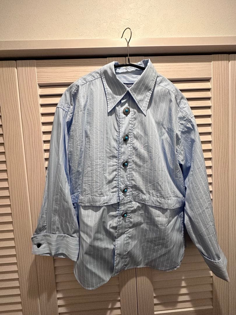 BECOME TREE TAKUYA∞着用 水色クロップドシャツ 新 デザイン