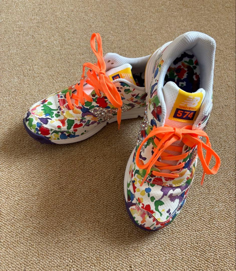 ☆恵子様専用NewBalance 574 マルチカラー キラキラビジュ23.0 - メルカリ