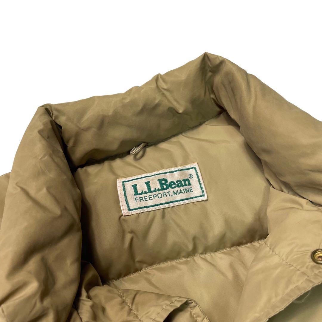 80’s L.L.Bean ダウンベスト ベージュ 縦型ポケット