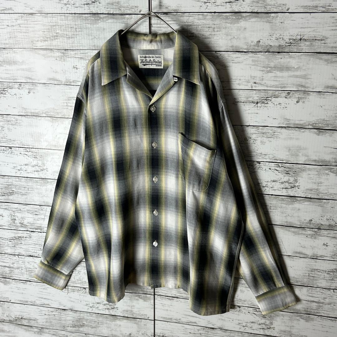 3485M【定番モデル】ワコマリア☆オンブレチェック柄 オープンカラー