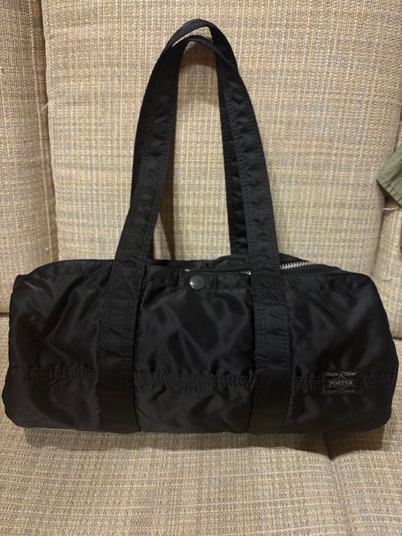 PORTER ブラック ドラムバッグS　タンカー　ボストンバッグ　ハンドバッグ 吉田カバン（YOSHIDA KABAN） 美品 ポーター タンカー ボストンバッグ