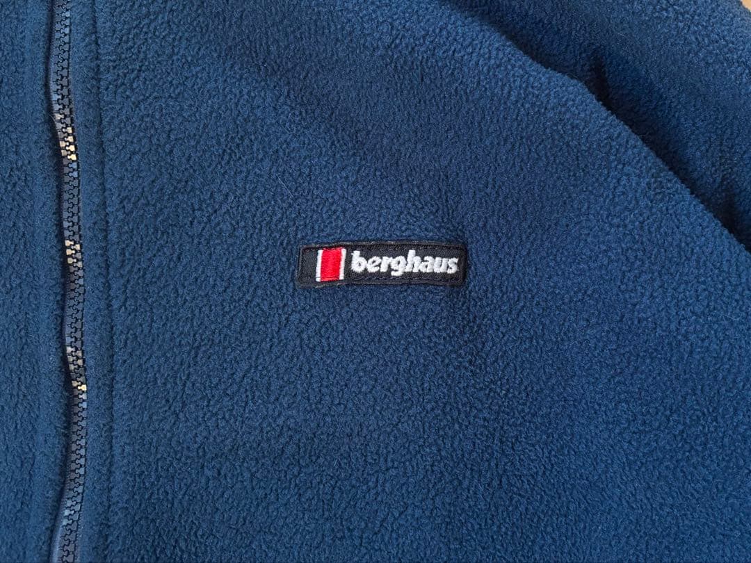 90s berghaus フリースジャケット L 旧ロゴ イギリス製 ネイビー