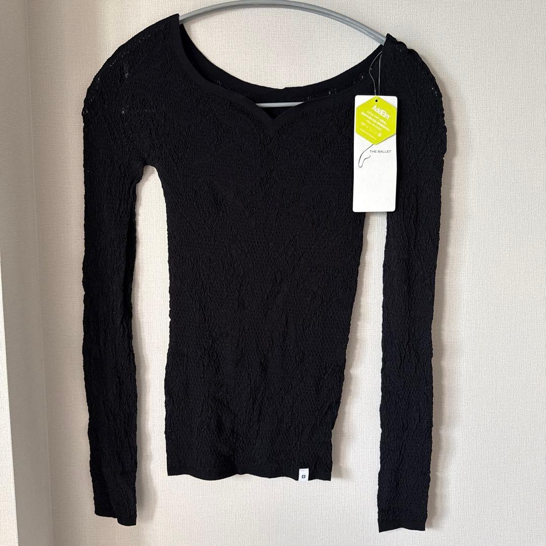 【新品】チャコットノーソーイングニット　黒　AddElm M ノーソーイングニット】ノーソーイングハイネックトップ 商品ページ