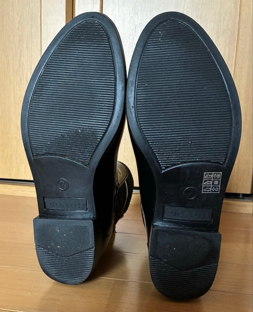 雛イチゴ様　COACH レインシューズ　黒　サイズ7