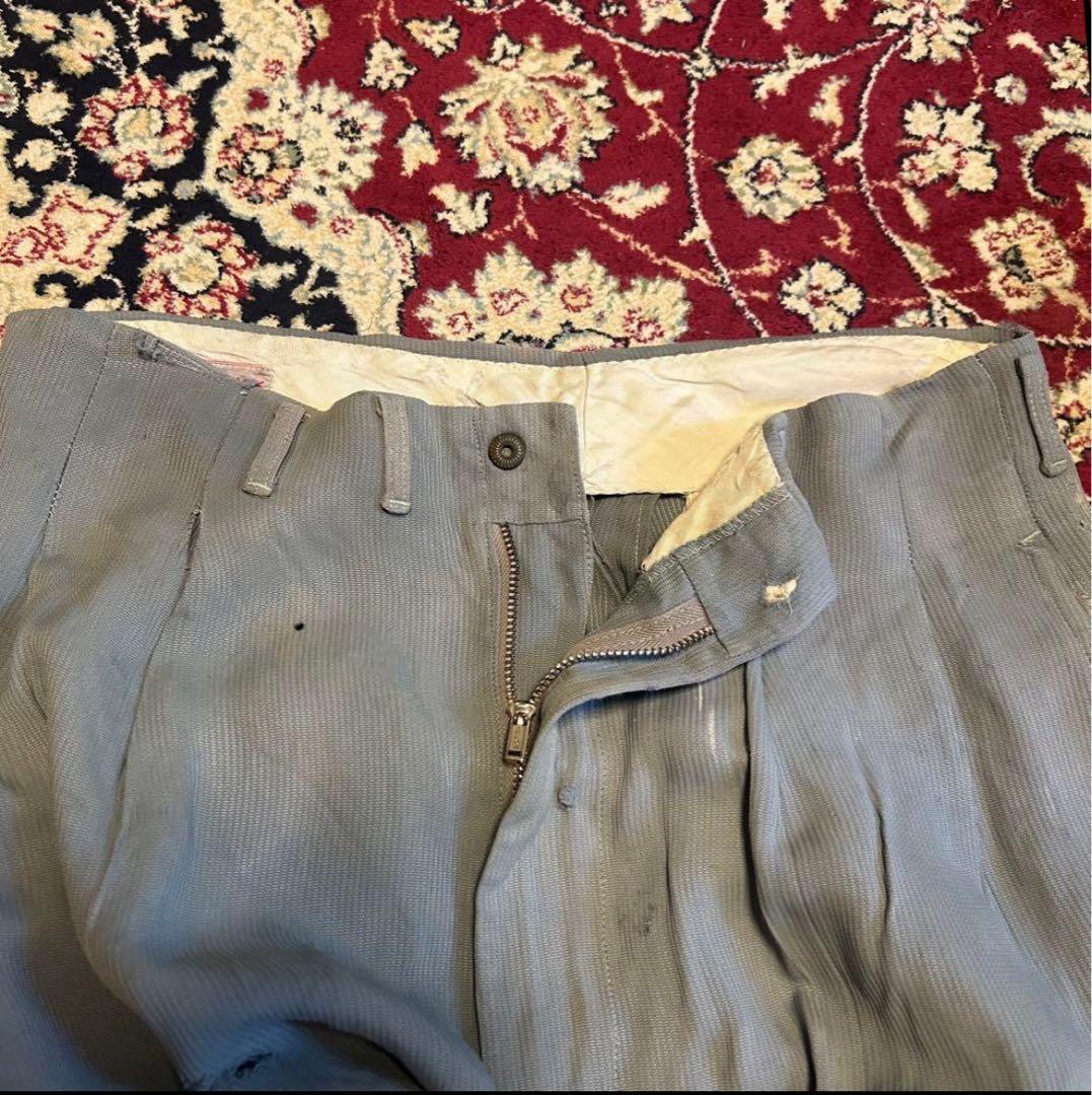 う*ー様 50s レーヨンスラックス 襤褸 ギャバジンスラックス