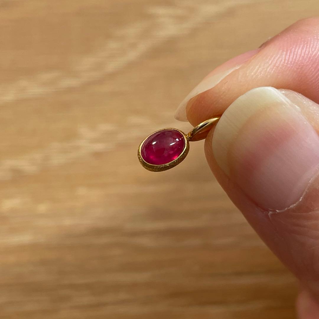 ハリックァ ルビーオーバルチャーム(18金)