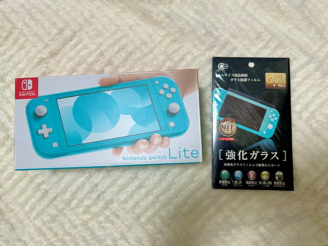 Nintendo Switch Lite ターコイズ + 強化ガラス Nintendo Switch Lite, Turquoise, Handheld Console, Japanese