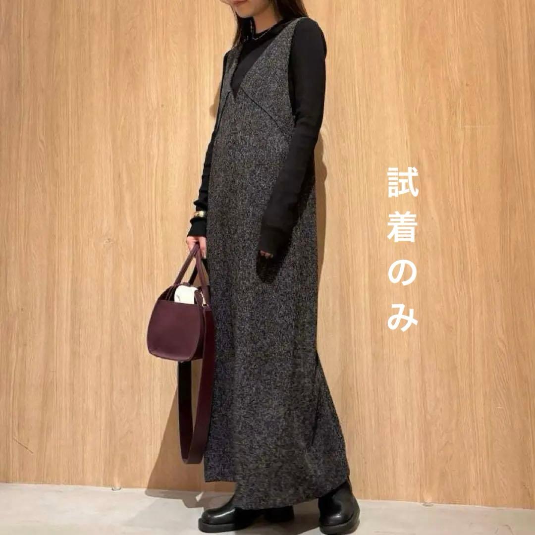 セットアイテム】クルーネックニット×Aラインキャミレイヤード