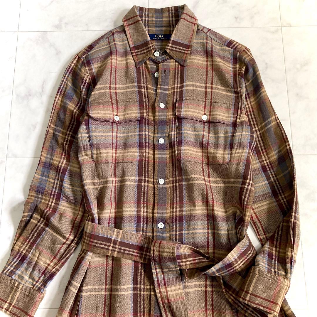 美品 ポロラルフローレン チェックシャツワンピース 中村アンさん着用