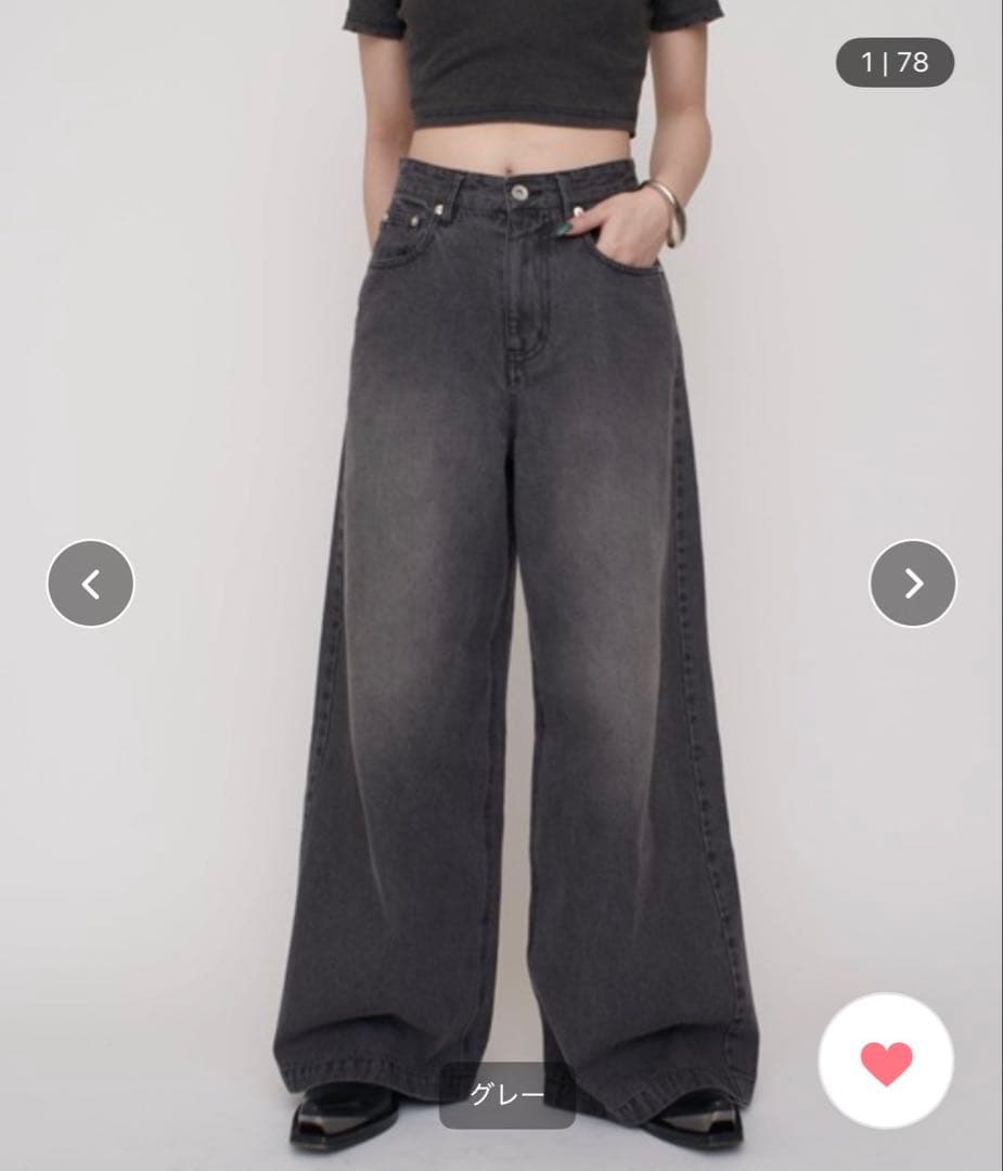 【mm】【美品】Lui's【mi-企画】ワイドデニムパンツ　メンズ着用可 Lui's（ルイス）の「【mi-企画】タックワイドパンツ（スラックス