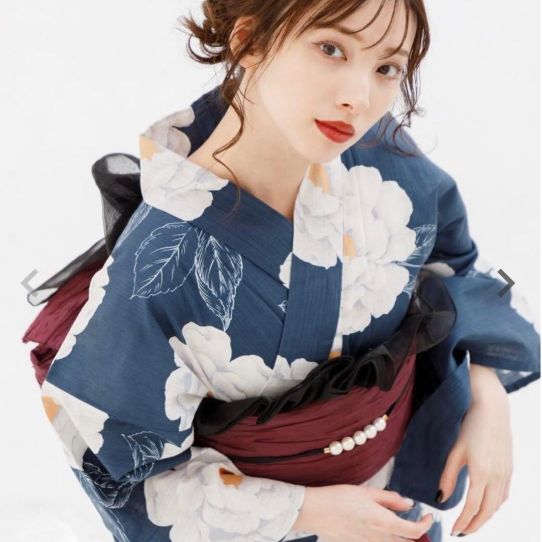 Dita 浴衣　涼風の藍紺牡丹 浴衣 dita 紺 水彩の Dita凪の藤ながれ紺系 浴衣・ dita 浴衣 ネイビー