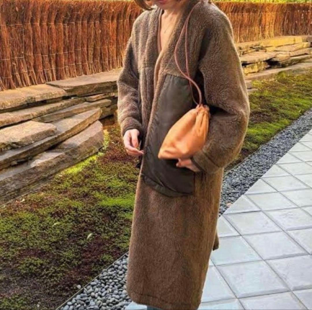 完売品☆jun mikami ジュンミカミアルパカライナーコート ボアコート