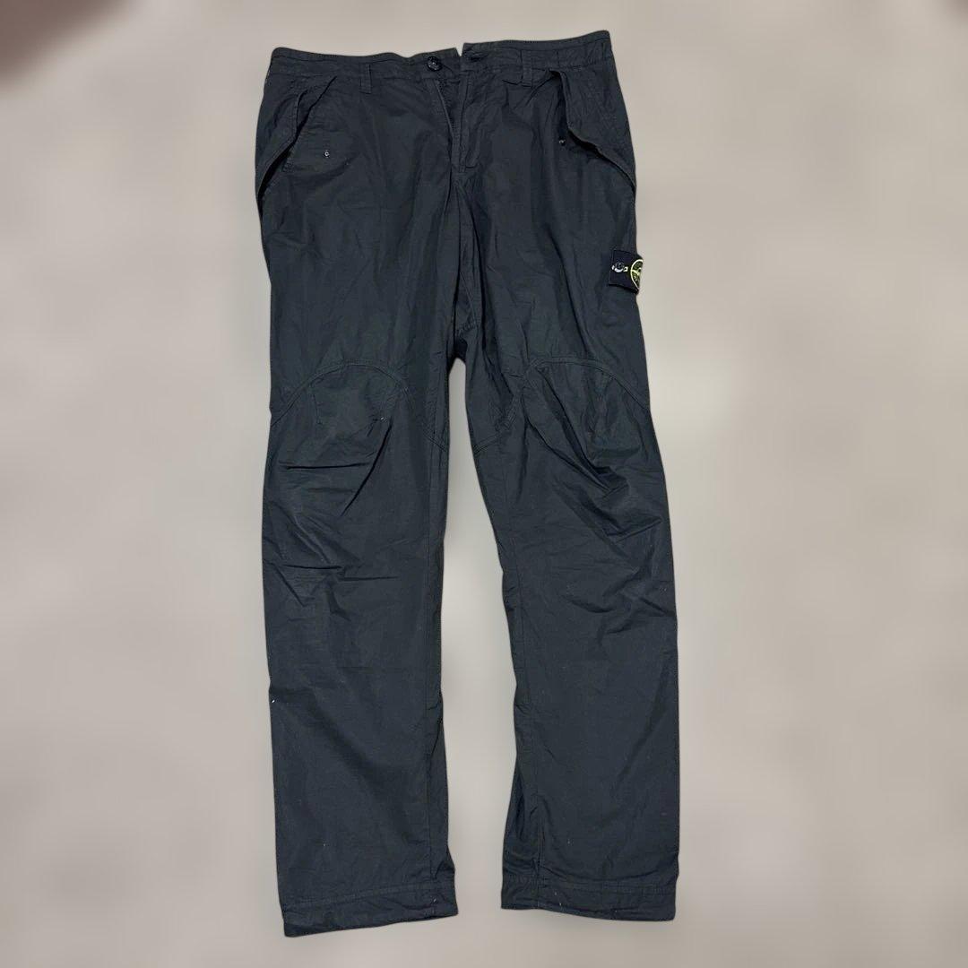 STONE  ブラック ワークパンツ W32 STONE ISLAND (ストーンアイランド) ルーズフィット コットンツイル