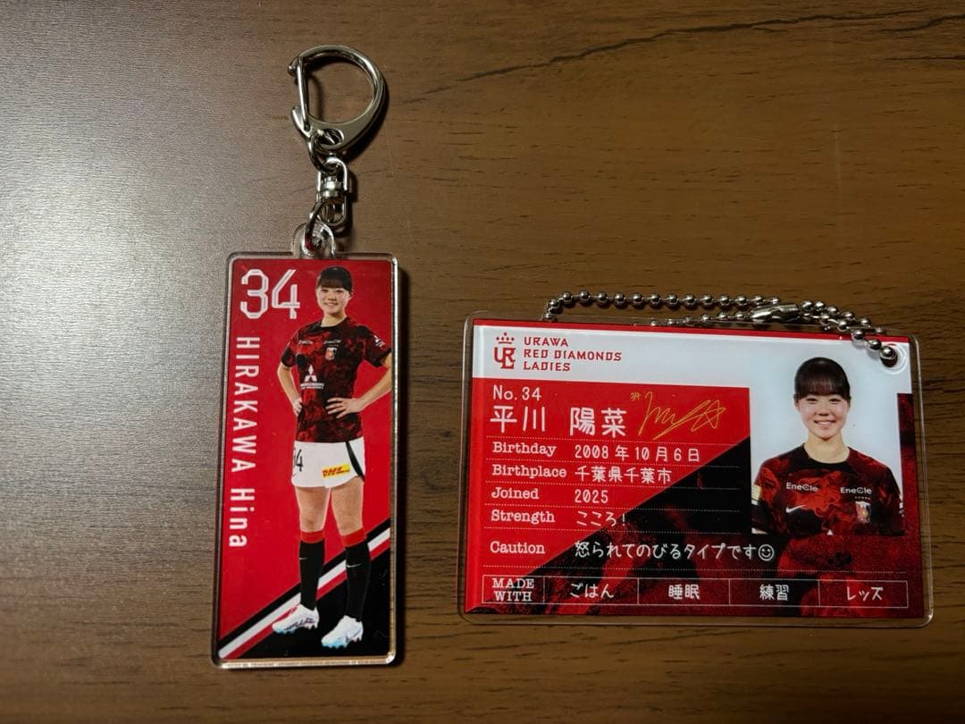 浦和レッズレディース No.34 平川陽菜 キーホルダーセット売り - メルカリ