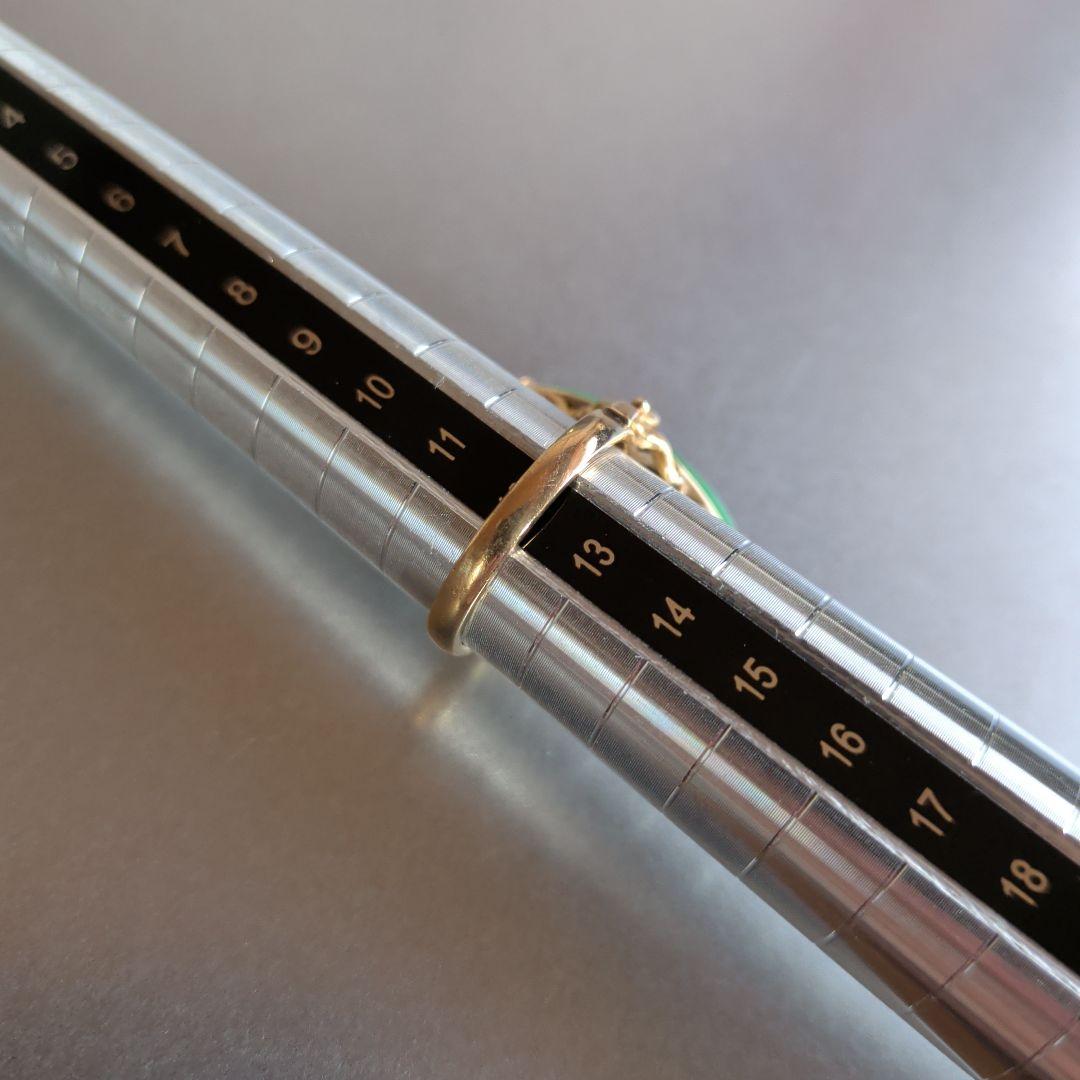 リング　14K　585　YG　天然ひすい　ジェイダイト　釈迦玉　6.59g　ソ付