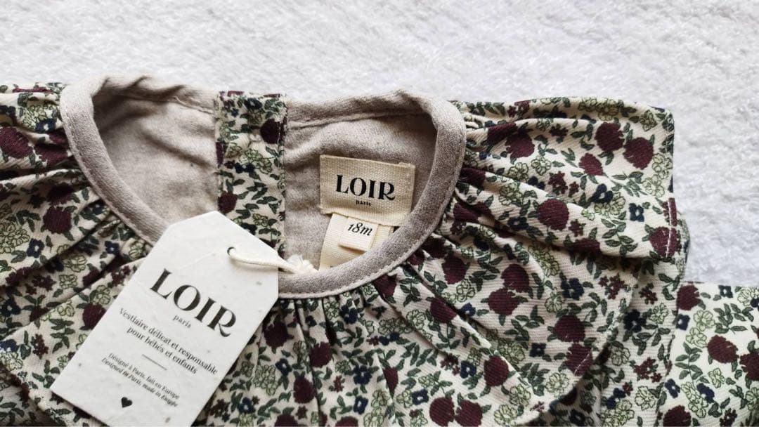 LOIRparis NINE Fleurs bordeaux ロンパース18M