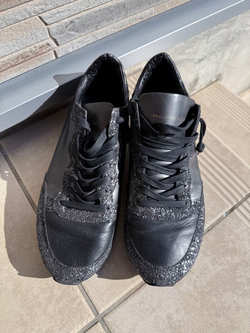 フィリップモデル　ブラックレザースニーカー 楽天市場】イタリア製 フィリップモデル スニーカー メンズ 靴 厚底