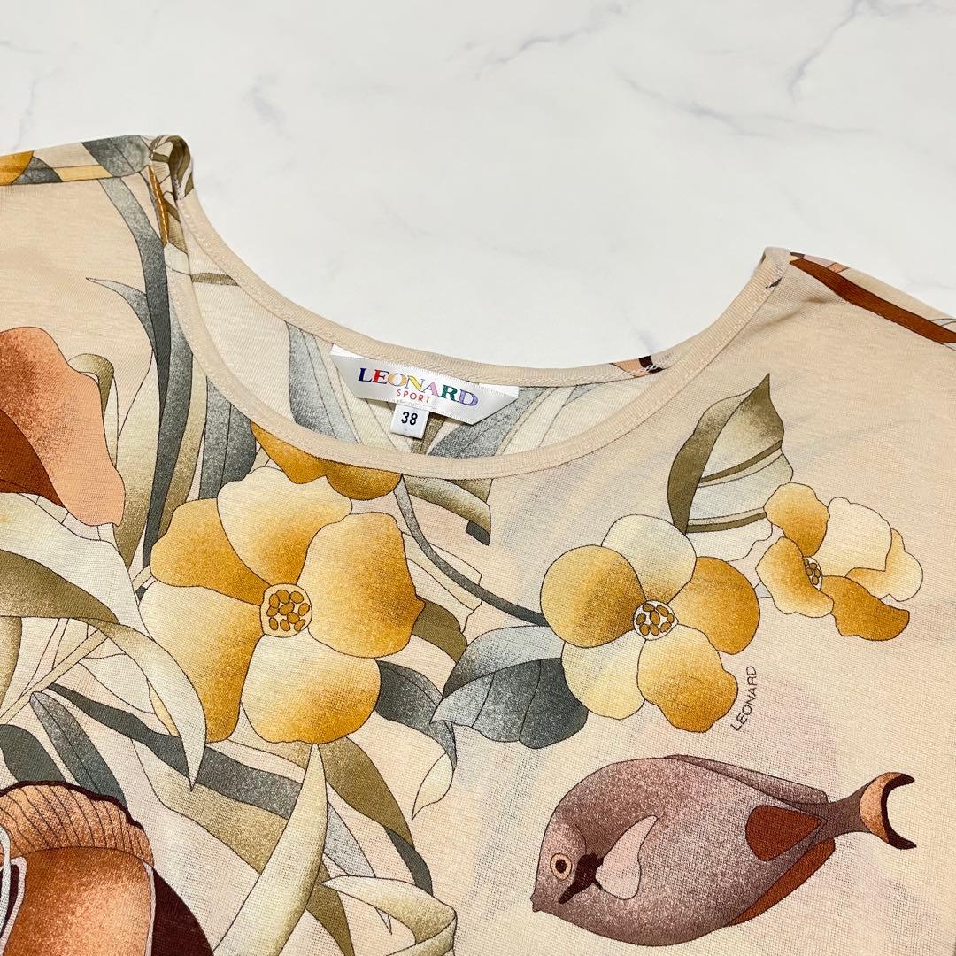 LEONARD レオナール 魚柄 花柄 半袖チュニック Mサイズ - メルカリ