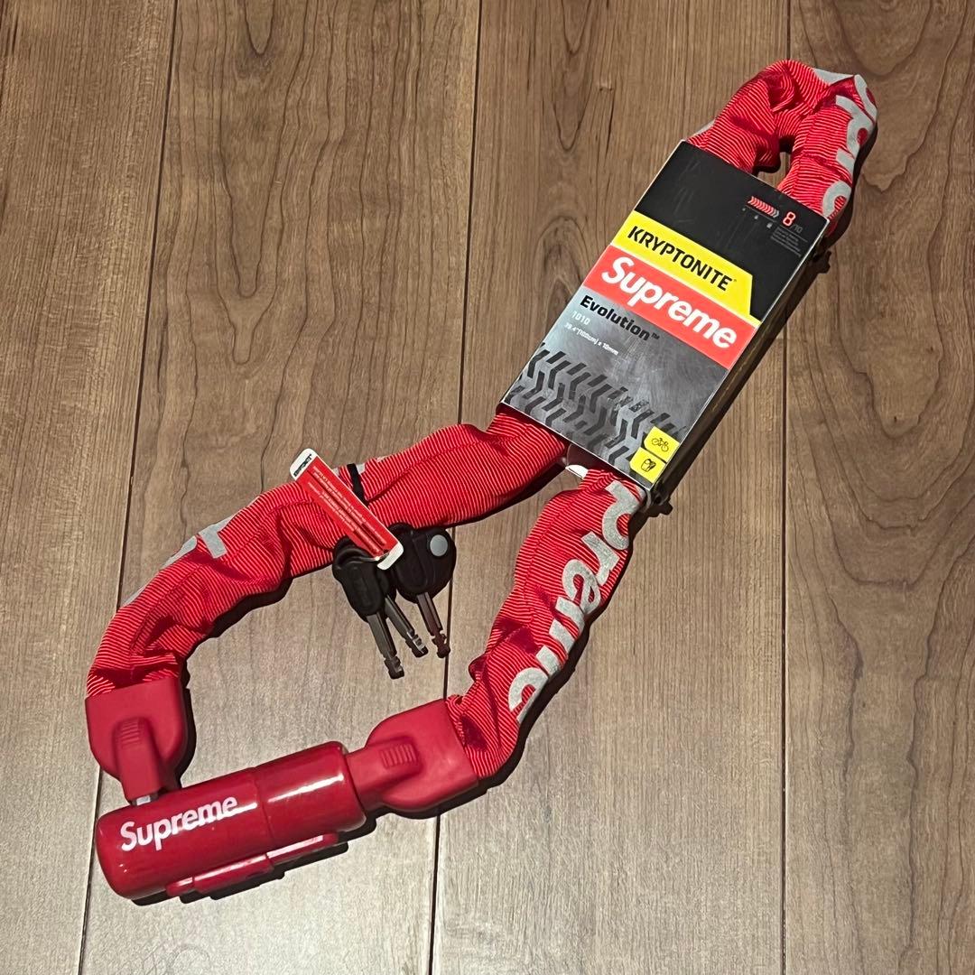新品 Kryptonit x Supreme チェーンロック 自転車 バイク 鍵 新品 Kryptonit x Supreme チェーンロック 自転車 バイク 鍵 未使用品