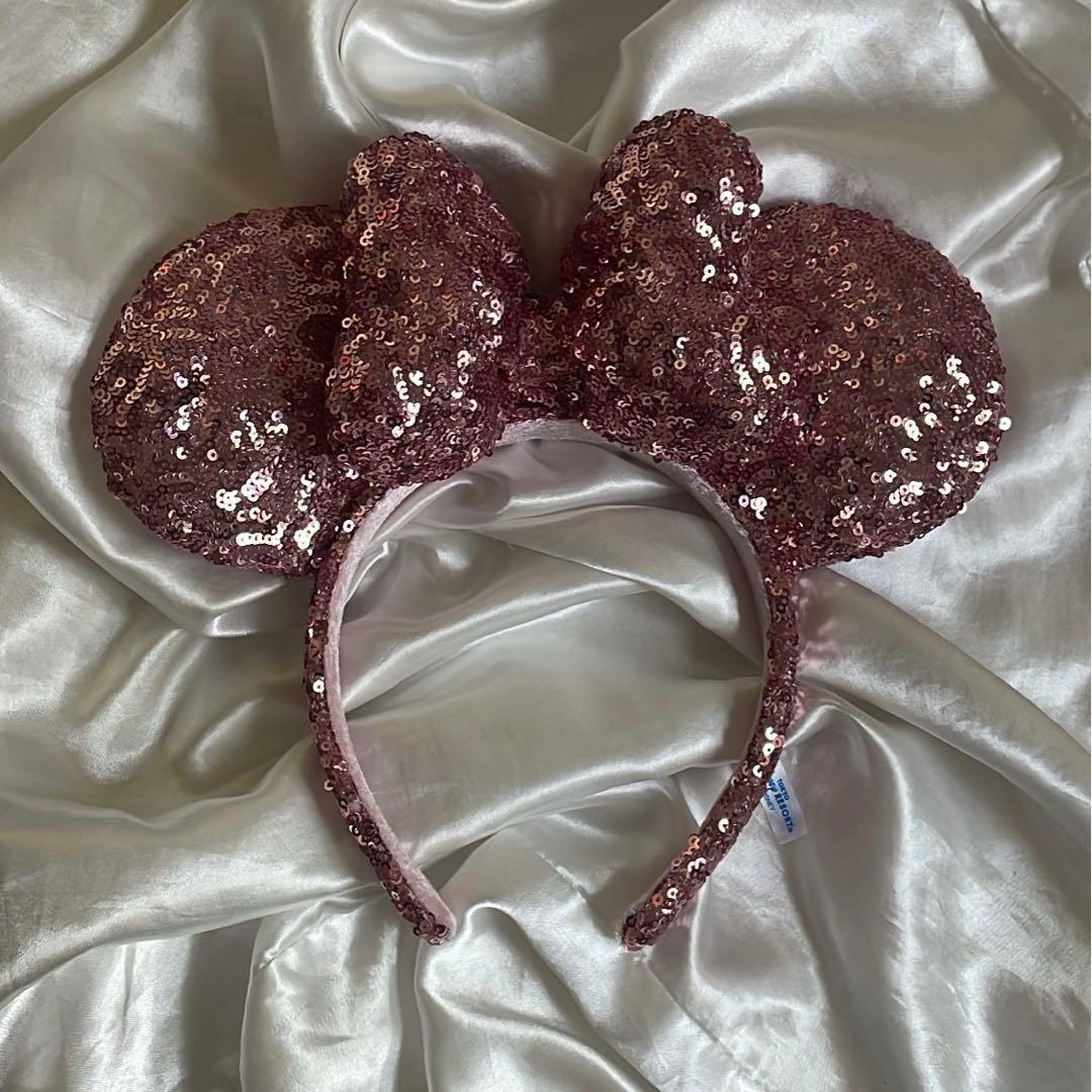 ディズニー ミニー カチューシャ（ピンク スパンコール） - メルカリ