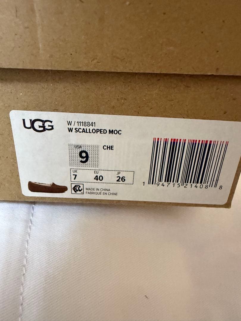 UGG W SCALLOPED MOC 9 CHE☆キャメル新品26センチ