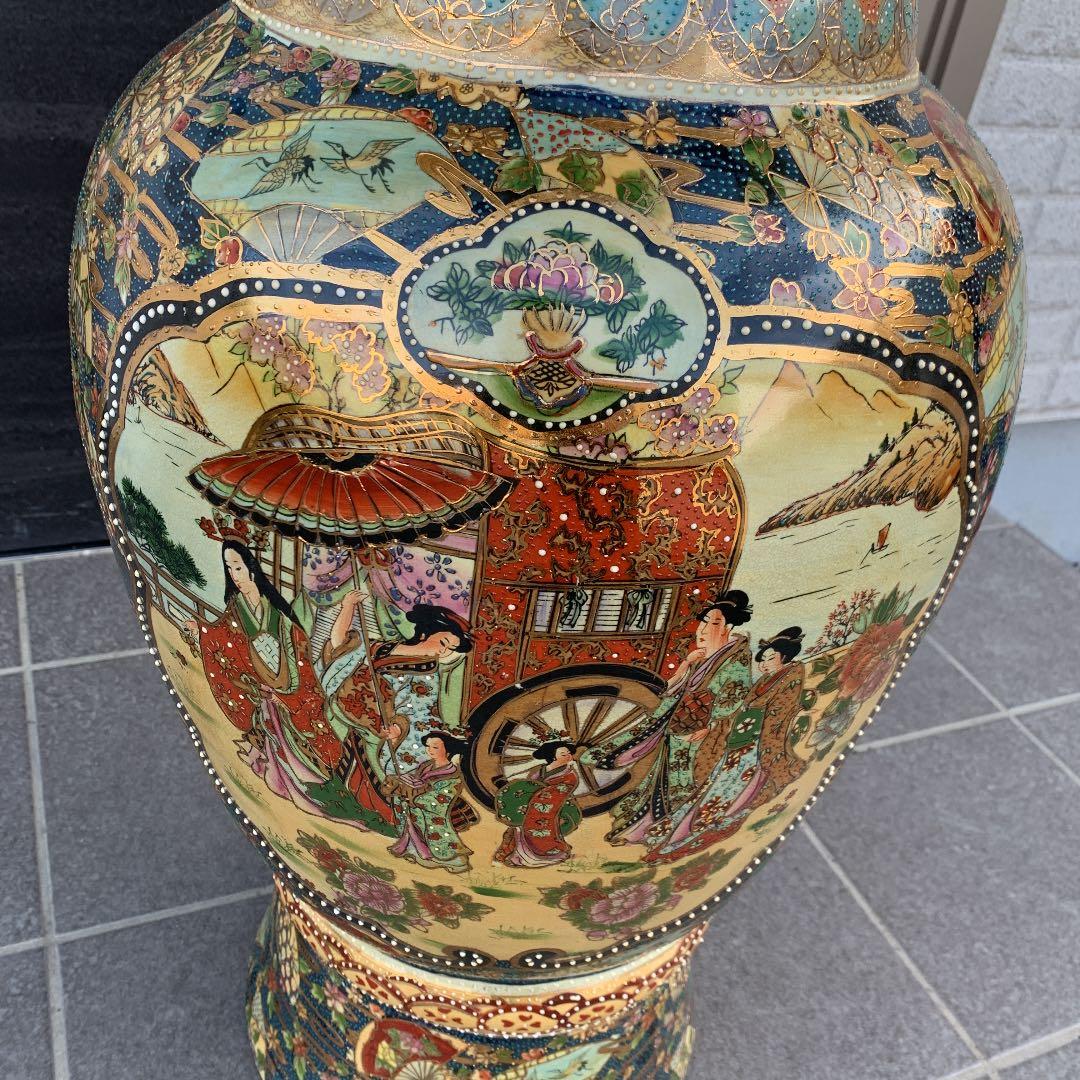 手渡し限定 大型 特大 金彩 薩摩焼 花瓶 壺 置物 - メルカリ