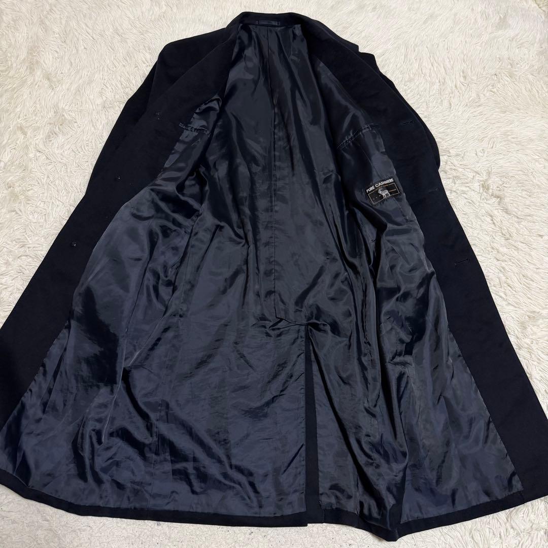 最高級極美品XLサイズ相当 カシミヤ100% チェスターコート マキシ丈