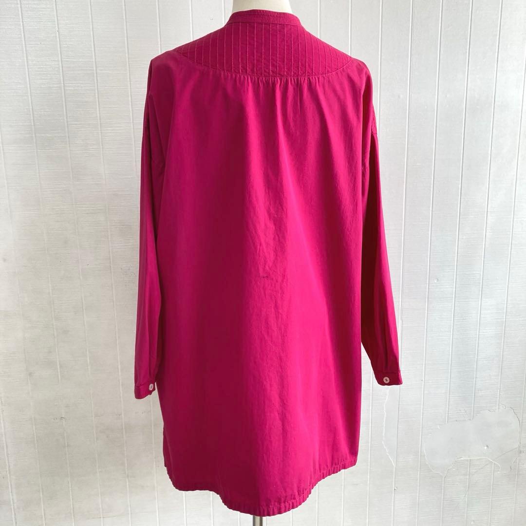 ヤッコマリカルド バンドカラーロングシャツ オーバーサイズ