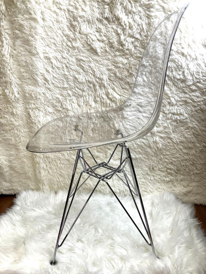 透明 アクリル製 ミッドセンチュリーデザインチェア 脚クローム - メルカリ