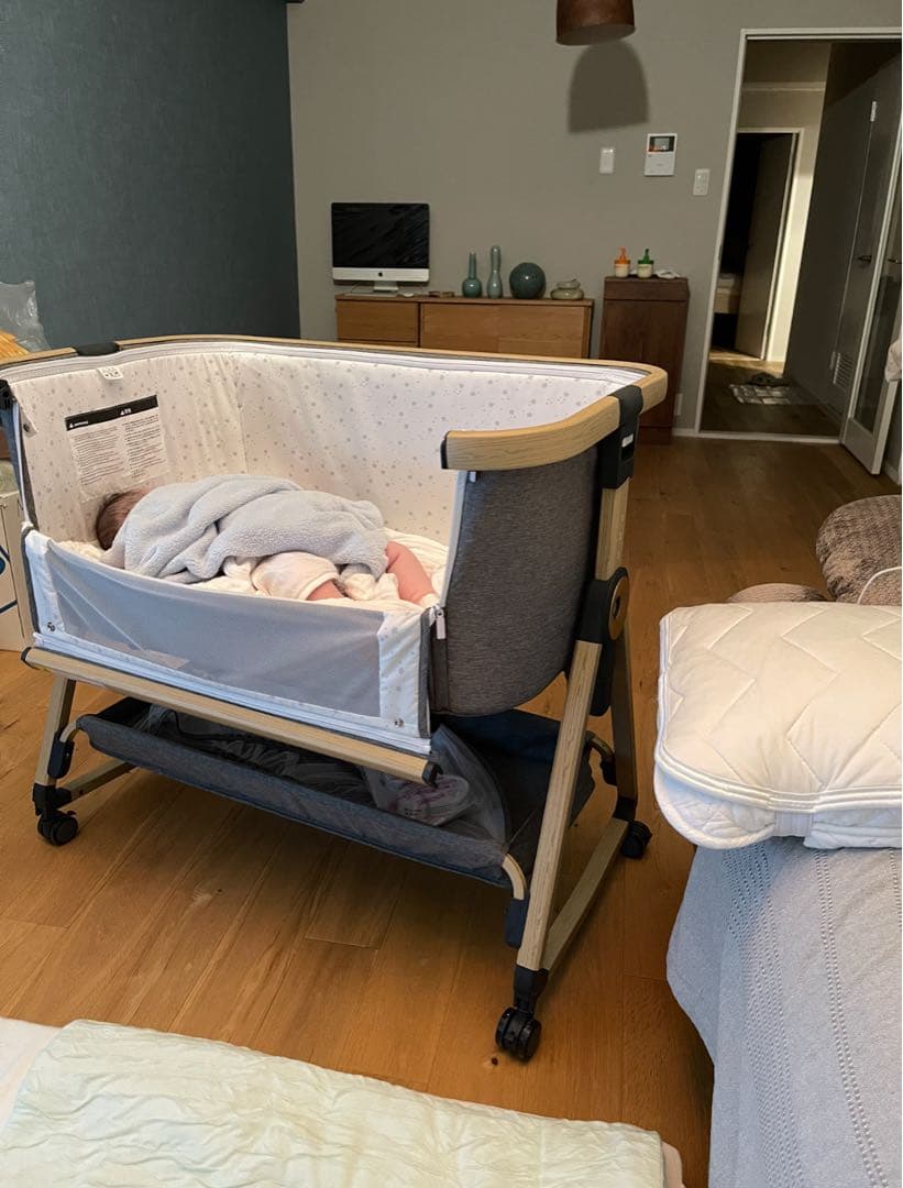 ［定価 ¥22,300-］ベビーベッド 石崎家具 チェリッシュ 折りたたみベビーベッド レギュラーサイズ 幅