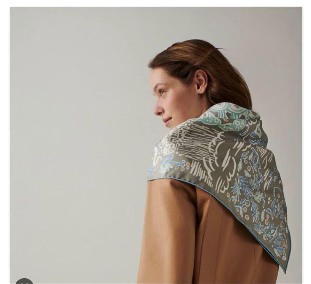 エルメス　スカーフ90cm 春の島　箱リボン 220130-2.jpg