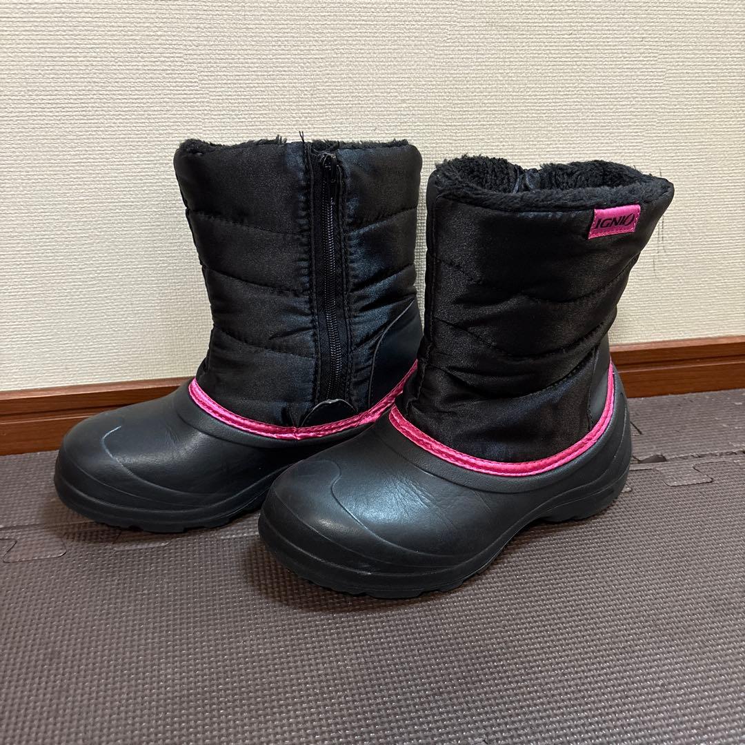 IGNIO スノーブーツ ブラック/ピンク 23cm - メルカリ